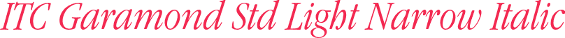 ITC Garamond Std Light Narrow Italic